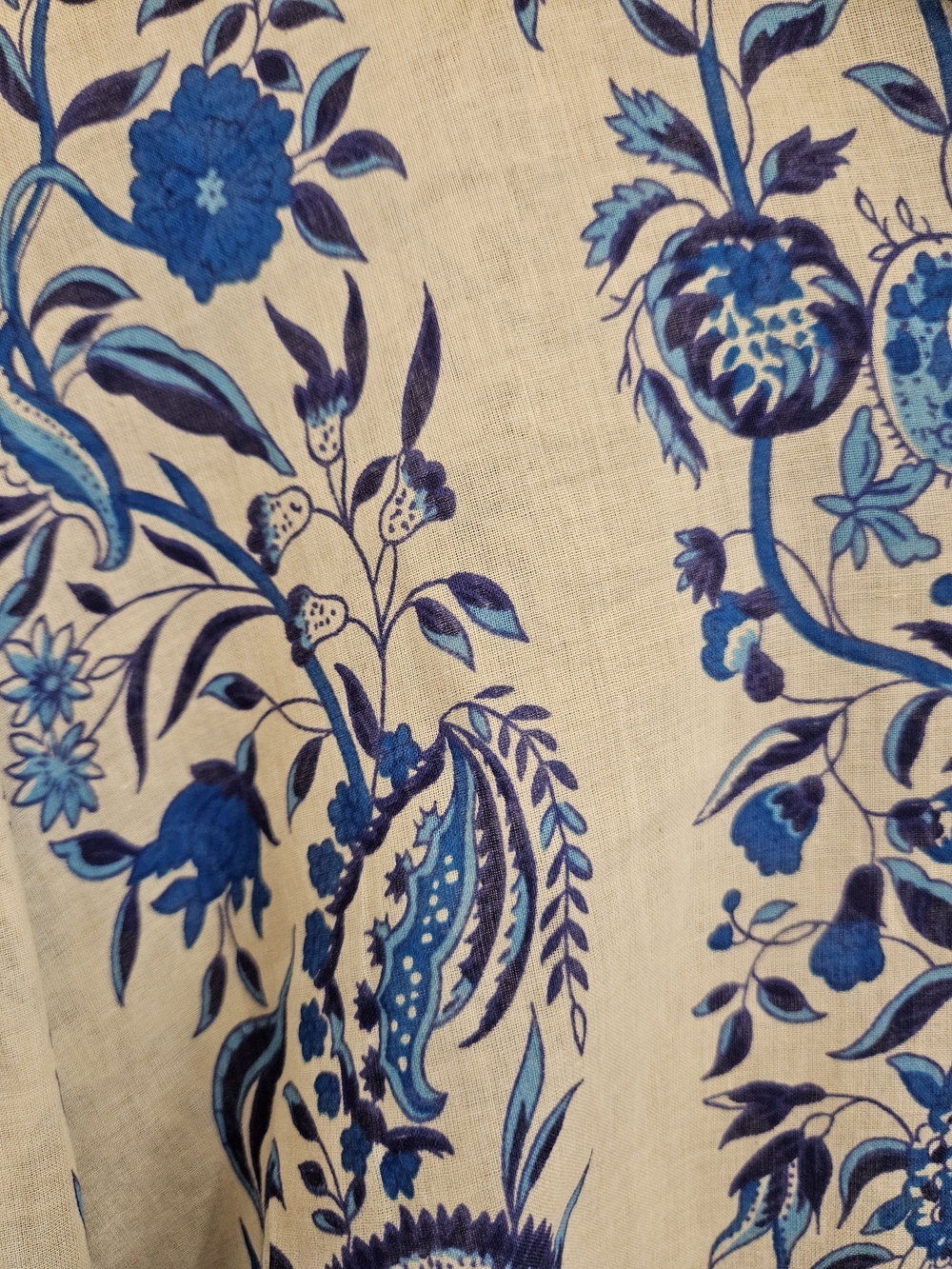 NWT Chelsea & Theodore Blue White Floral Block Print Button Front Shirt Sz 2X - Picture 5 of 11